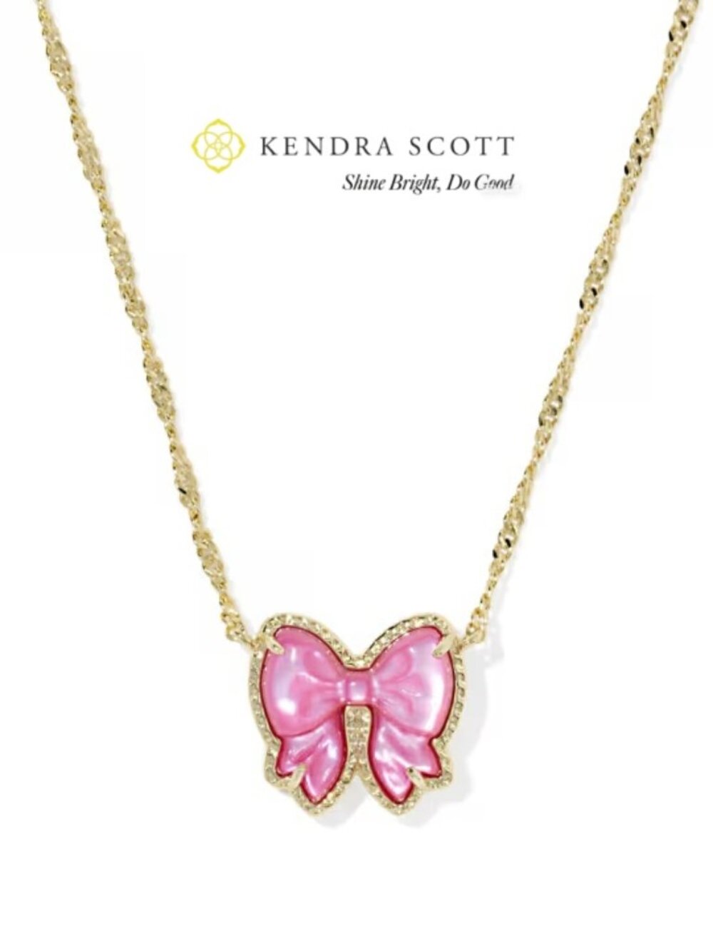 Kendra Scott Haley Bow Gold Short Pendant Necklace